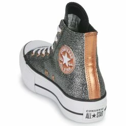 Converse - Chuck Taylor All Star Lift Forest Glam Hi Noir 12 Converse - Chuck Taylor All Star Lift Forest Glam Hi Noir -Bottines / Boots Femme Soldes 22654928 500 E