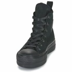 Converse - Chuck Taylor All Star Lift Monochrome Hi Noir 10 Converse - Chuck Taylor All Star Lift Monochrome Hi Noir -Bottines / Boots Femme Soldes 22654943 500 C