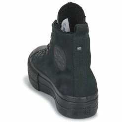 Converse - Chuck Taylor All Star Lift Monochrome Hi Noir 12 Converse - Chuck Taylor All Star Lift Monochrome Hi Noir -Bottines / Boots Femme Soldes 22654943 500 E