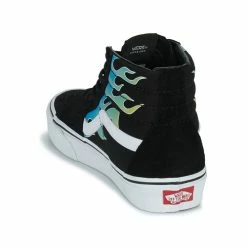 Vans - SK8-HI FLAM Noir / Bleu / Vert -Bottines / Boots Femme Soldes 22872634 500 E