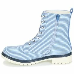 André - PRUNE Raye Bleu -Bottines / Boots Femme Soldes 8400942 500 D