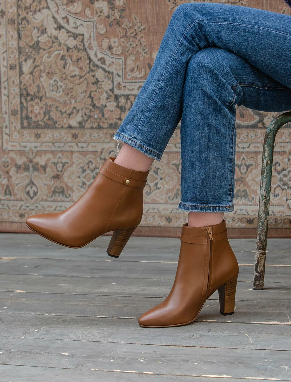 Bottines / Boots Femme Soldes -Bottines / Boots Femme Soldes bottines a talons femme ysee cognac pied de biche FW21 8